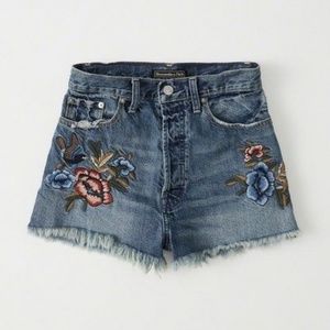 Abercrombie & Fitch Embroidered Shorts Denim Jean